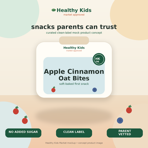 Healthy Kids Apple Cinnamon Oat Bites product mockup