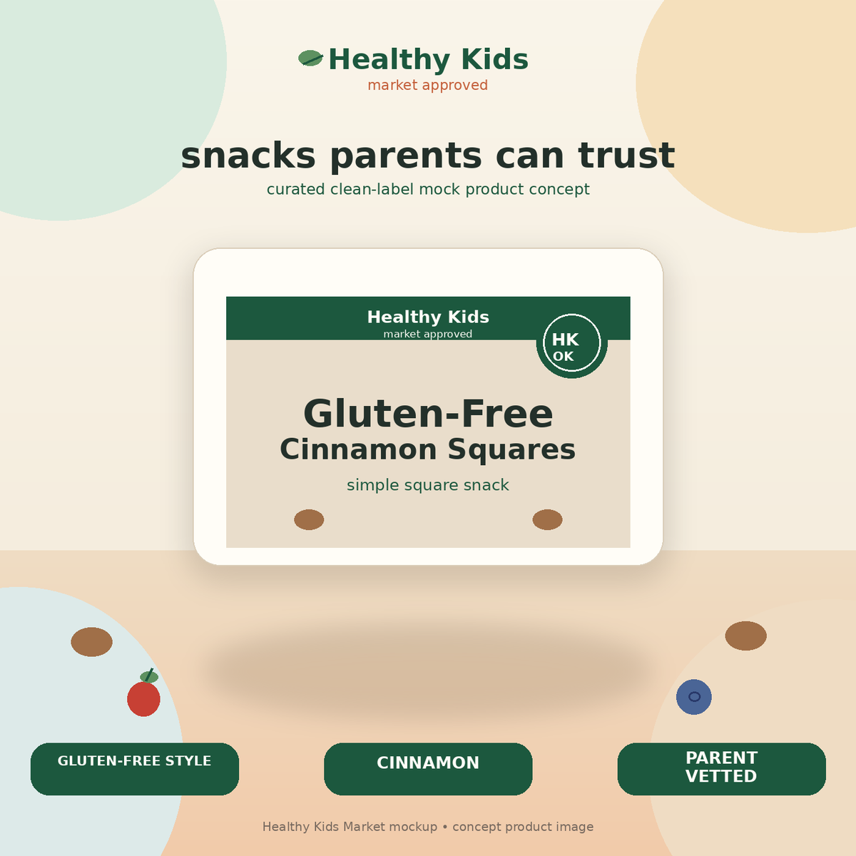Healthy Kids Gluten-Free Cinnamon Squares product mockup
