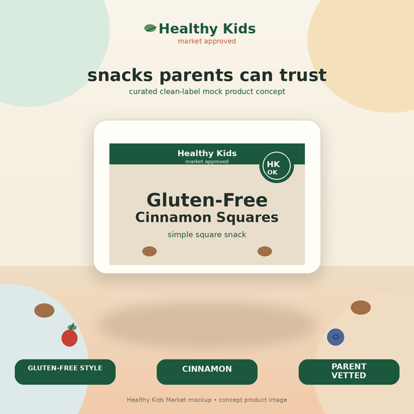 Healthy Kids Gluten-Free Cinnamon Squares product mockup