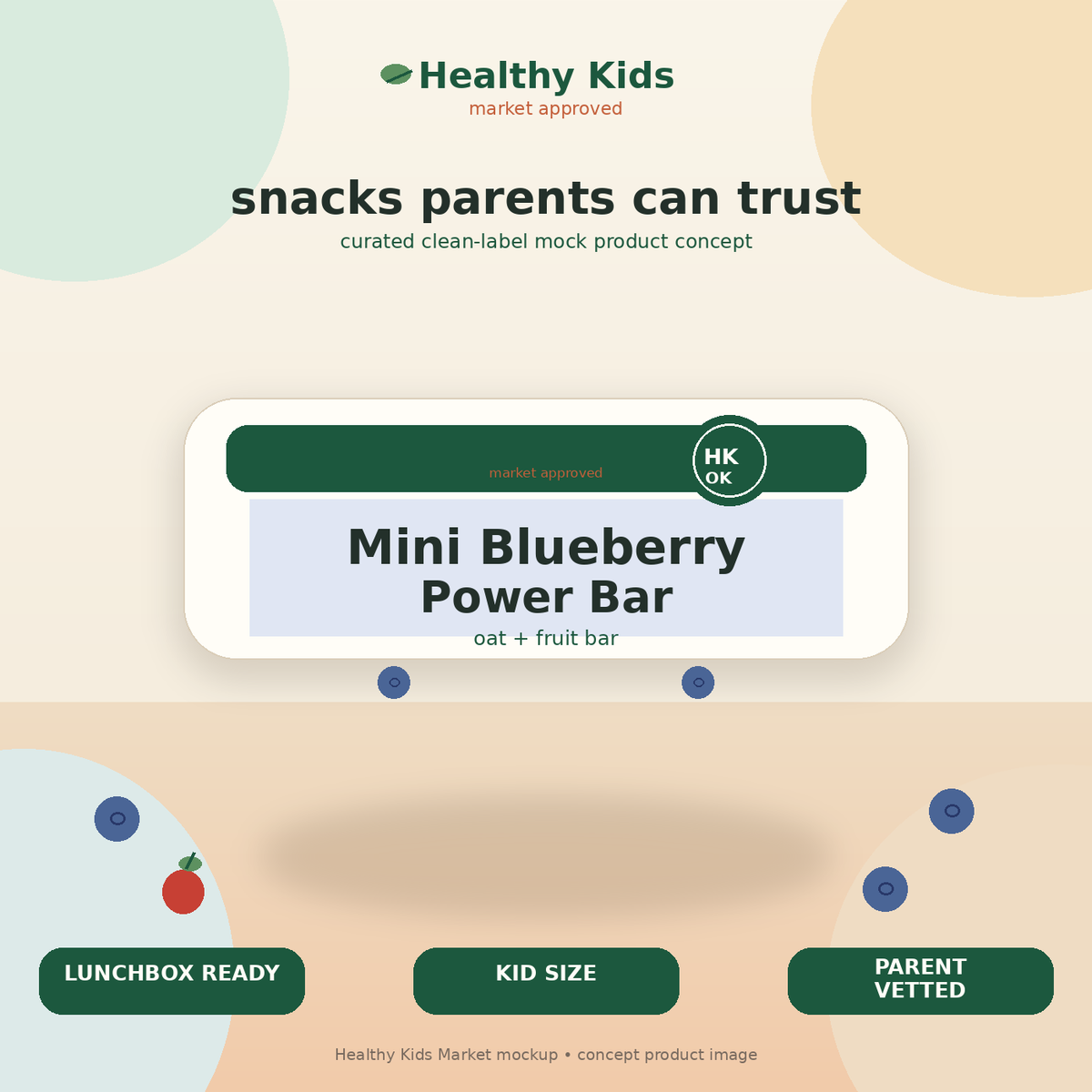 Healthy Kids Mini Blueberry Power Bar product mockup
