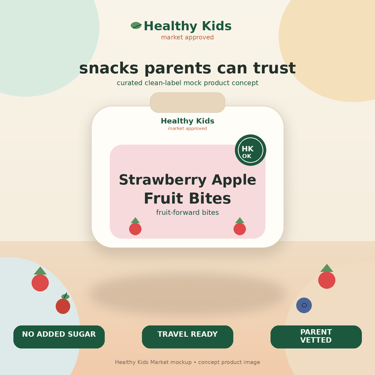 Healthy Kids Strawberry Apple Fruit Bites product mockup