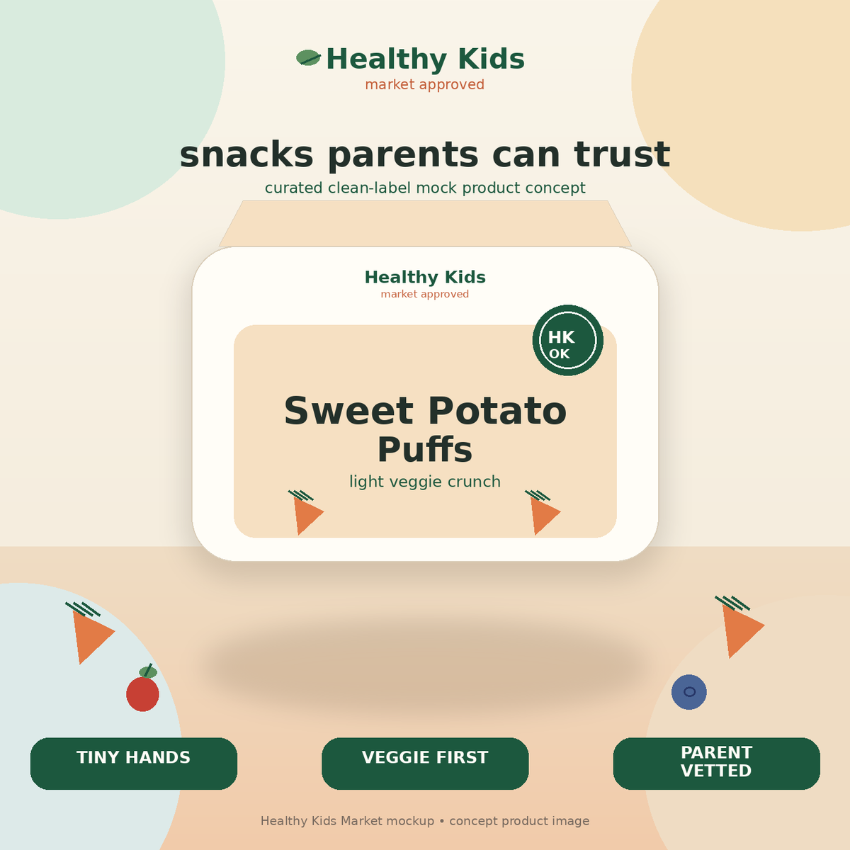 Healthy Kids Sweet Potato Puffs product mockup